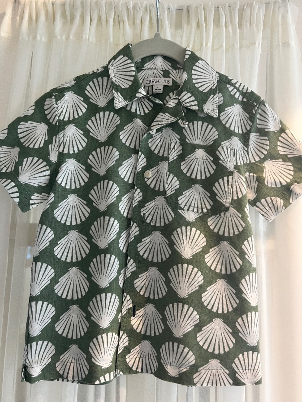 J.Crew Kids' printed short-sleeve camp shirt in linen-cotton blend - 4T